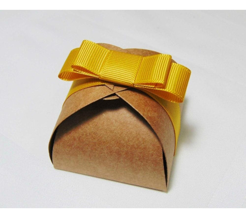 20 Caixinhas Para Bem Casados Em Papel Kraft 200g Com Laço