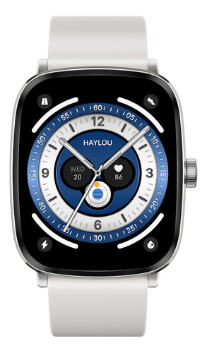 Relógio Smartwatch Haylou Rs5 Com Monitor Cardíaco E Spo2 Caixa Prateado Pulseira Prateado Bisel Prateado Desenho da pulseira Silicone