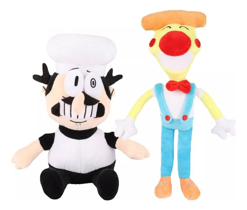 Aa 2pcs/set Pizza Tower Pizza Head Chef Peluche Muñeca