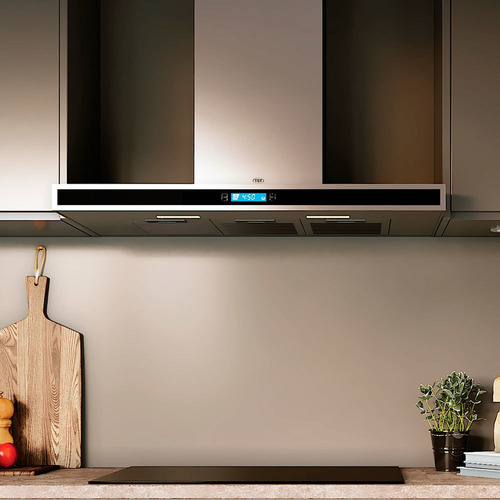 Extractor purificador de cocina TST Pared Colhue CO-30090-740 ac. inox. y vidrio de pared 900mm x 60mm x 510mm plateado 220V