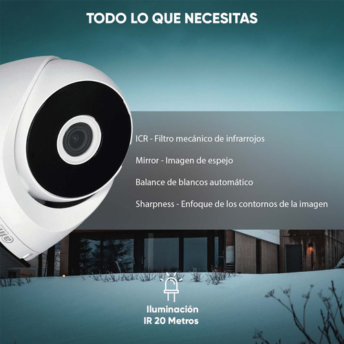 Dahua Cámara de seguridad HAC-T2A21 3.6mm Cooper Alta resolución HD 1080p visión nocturna Smart IR 20 Mts IP67 Seguridad Exterior Facil Instalación CCTV