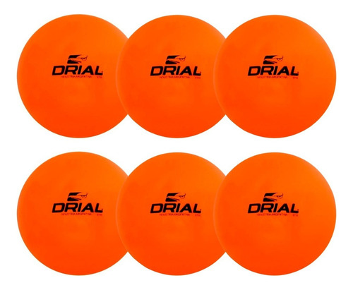 Bocha De Hockey Drial - Pack X 6 Bochas Profesionales Color Naranja Flúor
