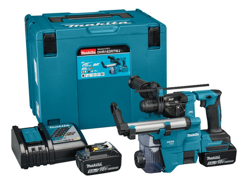 Rotomartillo Inalambrico 18v Filtro Hepa Makita Dhr183rtwj Color Turquesa Frecuencia 50 Hz / 60 Hz