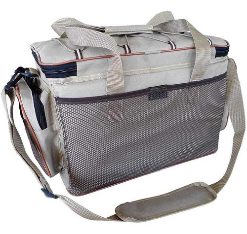 Imagem 3 de 8 de Bolsa De Pesca Martinelli Pro-team G Cor Bege + Estojo Isca