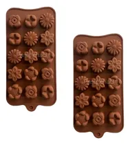 Comprar X2 Moldes De Chocolate Moldes Chocolate Silicona 5 Flores N1 Insumos Reposteria Flores Moldes Para Chocolates