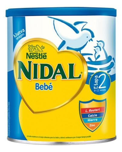 Leche de fórmula en polvo Nestlé Nidal 2 en lata de 800g - 6  a 12 meses