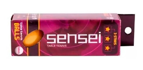 Pelotas De Ping Pong - 3 Estrellas - Caja 3 Unidades Sensei 