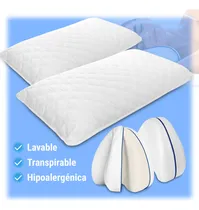 Comprar Energy Plus combo de 2 almohadas largas de fibra siliconada con protector más 2 almohadas ortopédicas para piernas y rodillas hipoalergénicas y transpirables