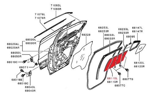 Cristal De Puerta Trasera Izquierda De Eclipse Cross