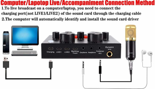 Imagen 5 de 6 de Tarjeta De Sonido (interfaz De Sonido) V8 Mezclador