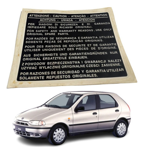Etiqueta De Advertência E Orientação Do Motor Palio Siena