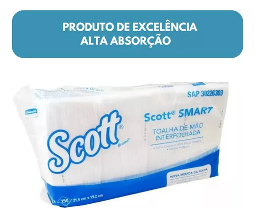 Papel Toalha Interfolha Kimberly Clark Scott Smart 250f