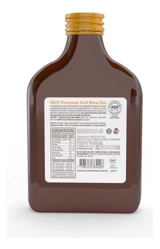 Aceite Mct Petaca Premium God Bless You 200ml
