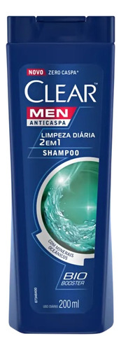 Shampoo Anticaspa Limpeza Diária 2 Em 1 Clear 200ml