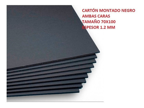 Carton Montado Artistico 70x100 Negro Ambas Caras 1.2 Mm