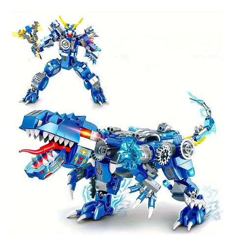 Dinosaurio Rex Transformable Jurassic Park 2en 1 Kit Armable 433 Dinosaurio Azul 2 En 1