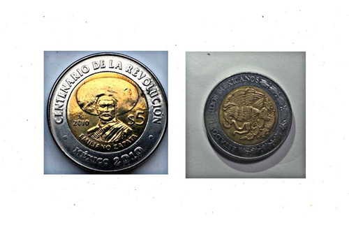 Moneda De $5 Pesos Emiliano Zapata 