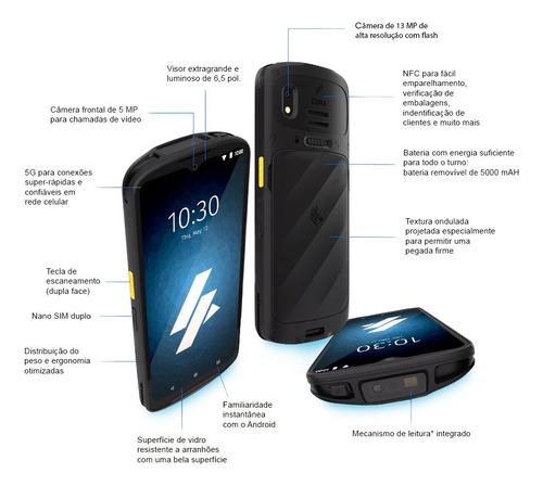 Kit Zebra 03 Coletores De Dados Tc15 Android 5g