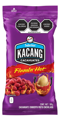 6 Pack Cacahuates Flamin Hot Kacang 110gr