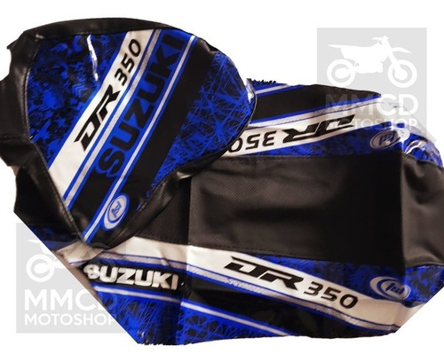 Kit Funda Asiento + Funda Tanque Suzuki Dr 350 Dr350 Azul