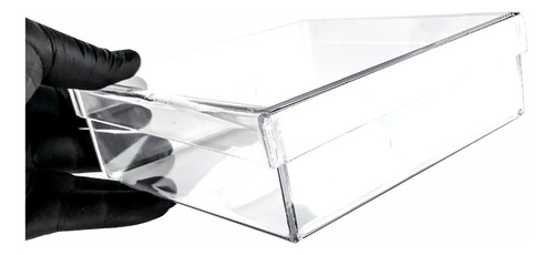 Sikin caixa organizadora acrílica multiuso transparente 20x15x7cm cor tampa presente liso