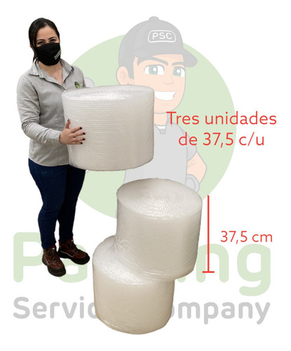 Imagen 2 de 6 de Plástico Burbuja 37.5cm X 50m Tres (3) Rollos Envío Incluido