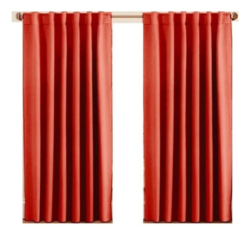 Cortina Blackout Textil Pasacaño 2.00 Mts Alto Medida Real Terracota