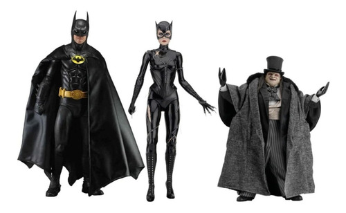 Figura Neca Batman Returns Batman Catwoman Pinguino X3 45cms