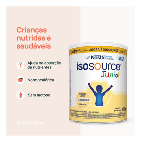 Fórmula Infantil Nutren Junior 400g Kit 02 Latas