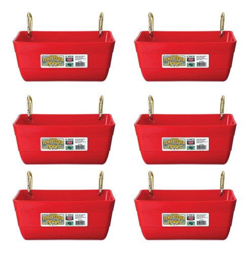 Set De 6 Comederos Resistentes De 4.5 Cuartos Color Rojo
