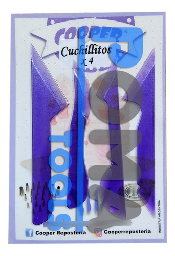 Kit Esteca Cuchillito X4 Corta Masa Porcelana Fria Fondant *