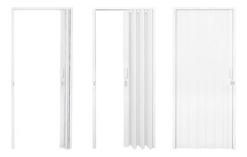 Porta Sanfonada Pvc Polifort 210cmx90cm Branco Neve Jfwt