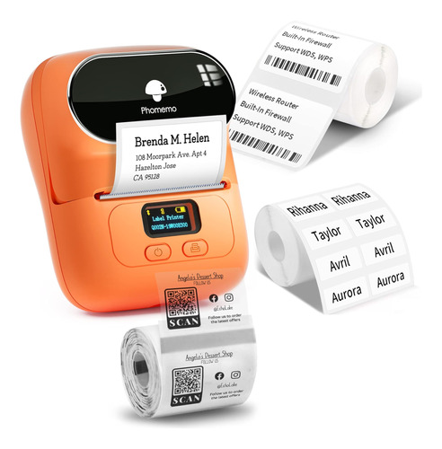 Impresora De Etiquetas Portátil Bluetooth Phomemo.naranjado