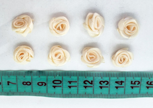 100 Flores De Raso Rococo Rosa 1cm A 13mm. 