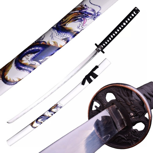 Katana Sable Espada Samurai Dragon Blanco Aito Envio Gratis