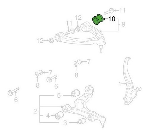 Bucha Bandeja Superior Diant Vw Touareg 3.6 V6 Fsi 2005-2010