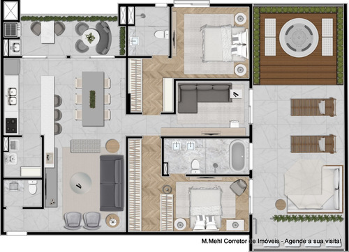 Imagem 26 de 30 de Apartamento Com 2 Dormitórios À Venda Com 188.93m² Por R$ 1.083.000,00 No Bairro Mercês - Curitiba / Pr - M2me-mct303