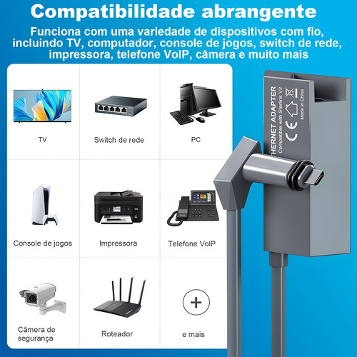Adaptador Ethernet Starlink V2 Internet Rede Rj45 Satélite