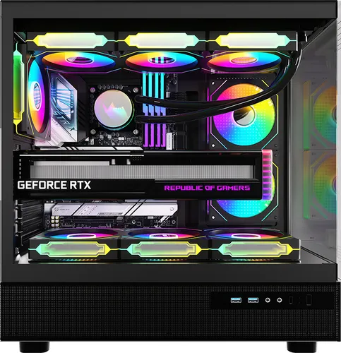 Gabinete Gamer Formula V Crystal Z8 Cosmic Black + 6 Fans