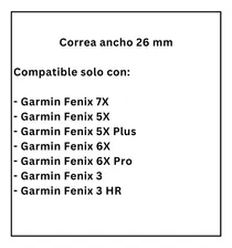 Imagen 1 del producto Correa Cuero Para Garmin Fenix 7x 6x 5x 3-3hr (26mm) Ancho De La Correa 2.6 Cm Color Brown