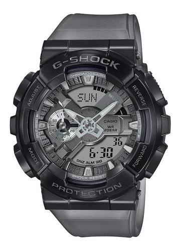 Reloj Casio G-shock Gm110mf-1a Midnight Fog Original E-w Color de la correa Negro Color del bisel Negro Color del fondo Gris