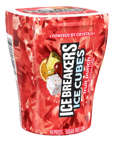 Ice Cubes Goma De Mascar Fruit Punch 40pz (6 Paquete)