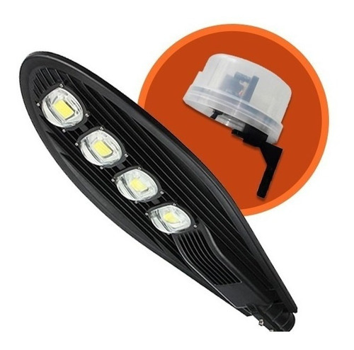 Luminária Pública Pétala Led 200w P/poste C/ Fotocelula Ip66 Cor Da Carcaça Preto Cor Da Luz Branco-frio Bivolt