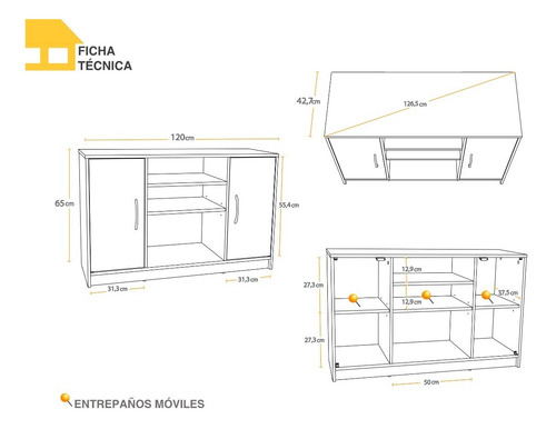 Mueble Casa Lista® Hogar - Mesa De Tv 42