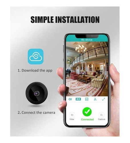 Wifi Spy Spy Cámara Oculta Con Batería Discreta Color Preto