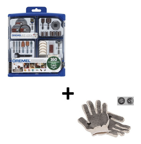 Kit Set Accesorios Minitorno 710 Dremel 160 Piezas + Guantes