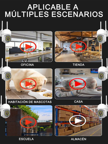 Foco Camara 360° Exterior/interior Power Adapter 360° Visión Blanco 6pz