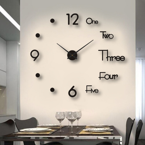 Reloj De Pared, Luz Nocturna, Sin Marco, Decorativo, Luminos
