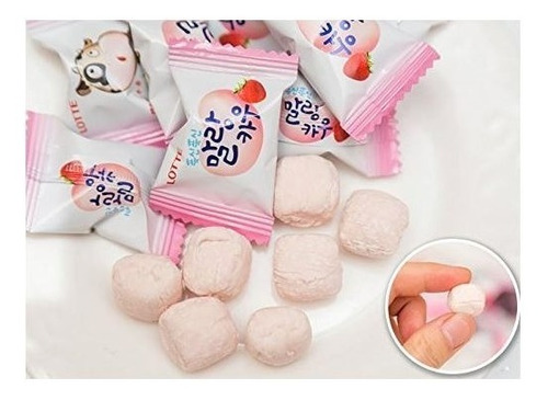 Imagen 2 de 4 de Dulce Coreano Malang Cow Milk Fresa 79g