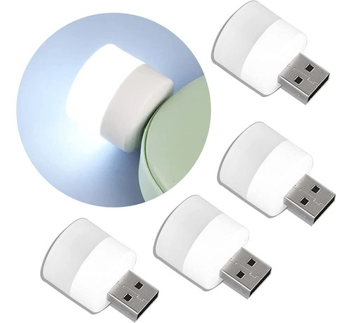 Mini Foco Luz Led Lampara Usb De Noche Computadora 1w 4 Pzs